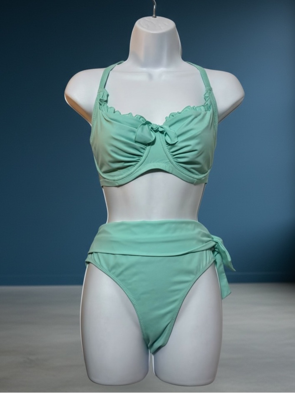 Women’s Pour Moi Mint Green High-Waist Bikini Set